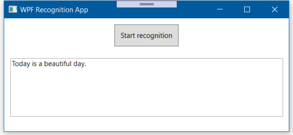 The WPF Recognition App